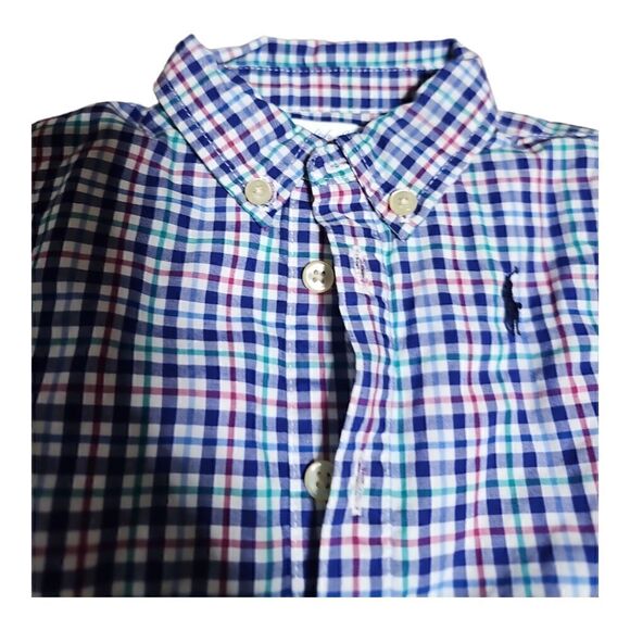 RALPH LAUREN Blue Plaid Lined Boy’s Romper Coverall - Size 3M - Picture 3 of 5